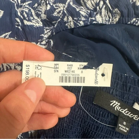 Madewell Textured Maxi Slip Dress in Floral Saylor navy - Picture 4 of 5